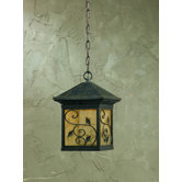 One Light Outdoor Pendant in Weathered Bronze