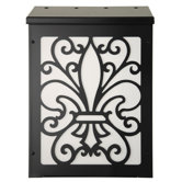 Fleur de Lis Vertical Wall Mounted Mailbox
