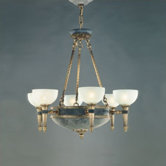 Catalonia Six Light Traditional Chandelier in Antique Brass