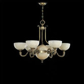 Santos Seven Light Traditional Chandelier in Dark English Bronze