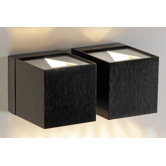 Dau Two Light Wall Sconce in Black Satin Aluminum