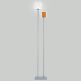 Domino Two Light Torchiere Floor Lamp in Metallic Gray