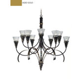 Siberia Ten Light Chandelier in Aged Gold