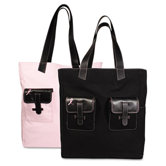 Pink Ribbon Canvas Tote