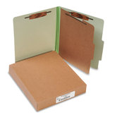 Pressboard 25-Pt. Classification Folder, Letter, 4-Section, 10/Box
