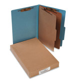 Pressboard 25-Pt. Classification Folders, Legal, 6 Section, 10/Box