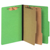 Top-Tab Folders,w/ Fasteners,3"Exp,Letter,10/BX,Green