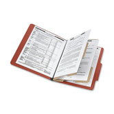 Presstex 20-Point Classification Folders, Letter, 6-Section, Red, 10/Box