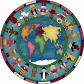 Educational Hands Around the World Kids Rug