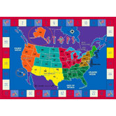 Educational STOPS Trivia Game Kids Rug