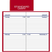 Standard Business Diary, 2 Days/Page, 2-3/4"x4-5/8", Red, 2013
