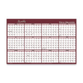 Erasable Calendar,2-Sided,Monthly,1-1/8"x1-1/8" Block, Blue/Burgundy, 2 Sizes, 2013