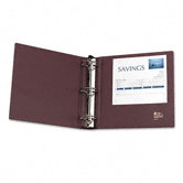 Heavy-Duty Binder with Three Round Rings, 3in Capacity, Mauve