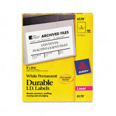 Permanent I.D. Labels for Laser Printers, 8-1/8 x 5, White, 100/Pack
