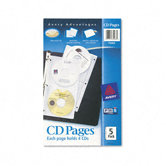 Two-Sided Cd Organizer Sheets for Three-Ring Binder, 5/Pack