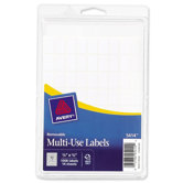 Removable Multipurpose Labels,3/8"x5/8", 1008 per Pack, White