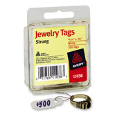 Jewelry Tags, Paper, 1-3/16 x 3/8, White, 100/Pack