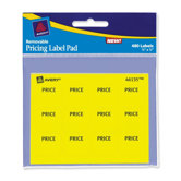 Label Pad, Price Label, 3"x4", 480 per Pack, Yellow