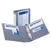3-Ring View Binder, 2" Capacity, 11"x8-1/2", Shadow Gray