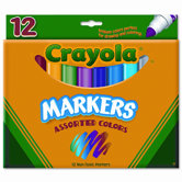 Non-Washable Broad Point Markers(12/Set)