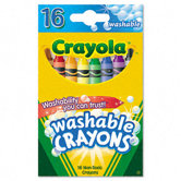 Washable Regular Crayons (16/Box)