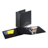 D-Ring Binder, Vinyl, 5" Capacity, 11"x8-1/2", Black