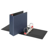 Locking D-Ring Binder, 4" Cap, 11"x8-1/2", Dark Blue