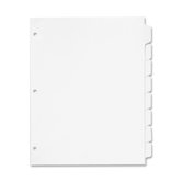 Erasable Tab Dividers, 8-Tabs, 11"x8-1/2", 8/Set, White