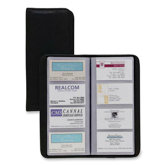 Busn Card File,Non-Glare, 96-Card Capacity, 4-1/4"x1/2"x10-3/8", Black