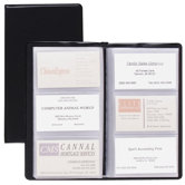 Card Holder, Business, 72-Card Capacity, 7-3/4"x4-3/8", Vinyl, Black