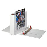 Clearvue Locking D-Ring Binder, 11"x8-1/2", White, 2" Capacity