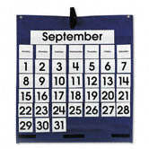 Monthly Calendar 43-Pocket Chart with Day/Week Cards