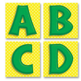 Quick Stick Letters, Self-adhesive, 3"x3", 45/PK, Green