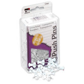 Push Pins, Plastic, 7/16", 100/PK, Clear
