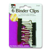 Binder Clips, Small, 3/4", 6/PK, Black/Steel