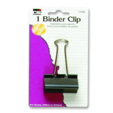 Binder Clips, Large, 2", 3/PK, Black/Steel