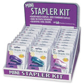 Mini Stapler Kit, Built-in Staple Remover, 30/DS, Assorted