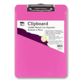 Plastic Clipboard, w/ Rubber Grip, Letter, Neon Pink
