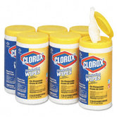 Lemon Scent Disinfecting Wet Wipes, Cloth, 7 x 8, 75/canister, 6/carton