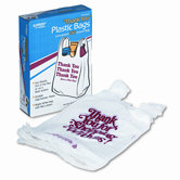 "Thank You" Bags, Printed, Plastic, .5mil, 11 x 22, White, 250/box