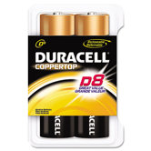 Coppertop Alkaline Batteries, D, 8/pack
