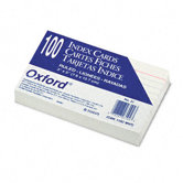 Oxford Ruled Index Cards, 3 X 5, 100/Pack