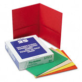 Oxford Twin-Pocket Portfolio, Embossed Leather Grain Paper, 25/Box