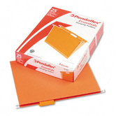 Hanging File Folders, 1/5 Tab, Letter, Orange, 25 per Box