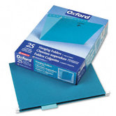 Hanging File Folders, 1/5 Tab, Letter, Teal, 25 per Box