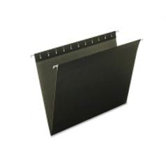 Hanging File Folders, 1/5 Tab, Letter, Black, 25 per Box
