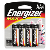 Max Alkaline Batteries, Aa, 4 Batteries/Pack