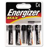 Max Alkaline Batteries, C, 4 Batteries/Pack