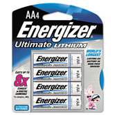 e&sup2; Lithium Batteries, AA, 4/pack