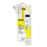Six-Outlet Plastic Power Strip, 120V, 6Ft Cord